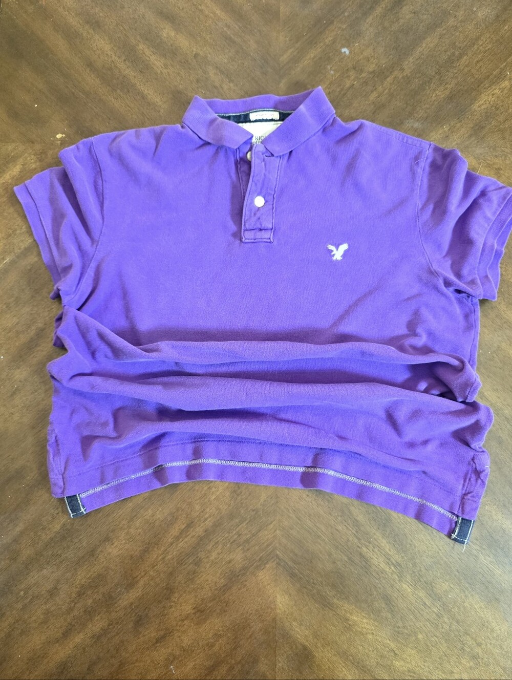 Y2k Men's Purple Polo Shirt by American Eagle Outfitters - Classic Cotton Knit
